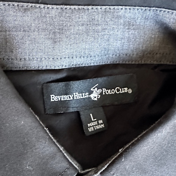 Beverly Hills Polo Club Men's Black Casual Button-Down Shirt - Picture 2 of 3